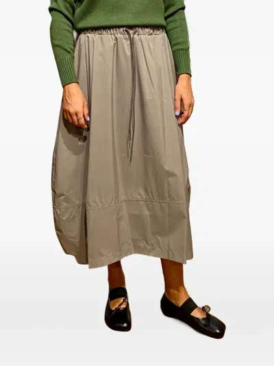 Gran Sasso Balloon Midi Skirt In Brown