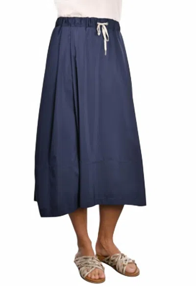 Gran Sasso Balloon Midi Skirt In Navy In Red