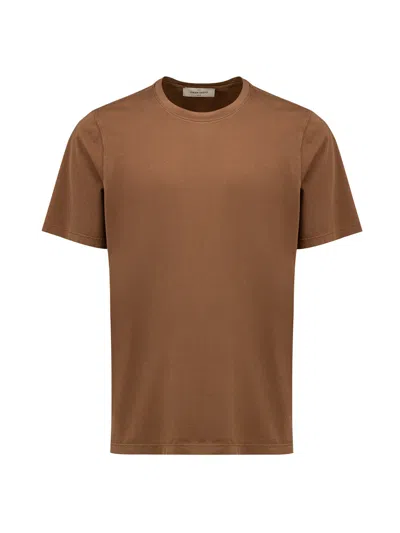Gran Sasso Basic T-shirt In Brown Cotton