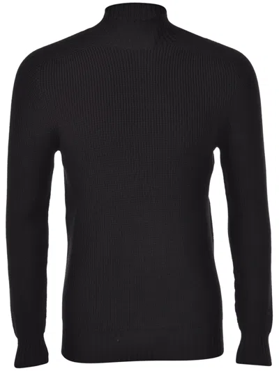 GRAN SASSO GRAN SASSO BLACK WOOL WOLF SWEATER