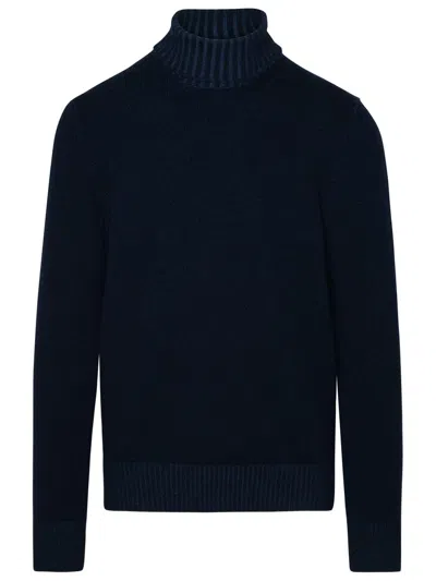 Gran Sasso Blue Cashmere Turtleneck Sweater