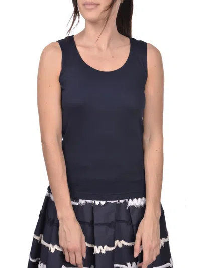 Gran Sasso Blue Cotton Canotta Top In Black