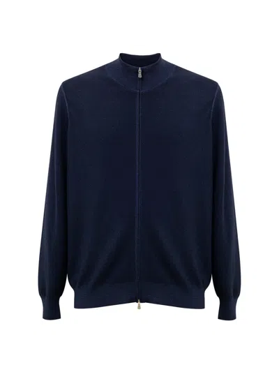 Gran Sasso Blue Shirt With Long Sleeve Zip