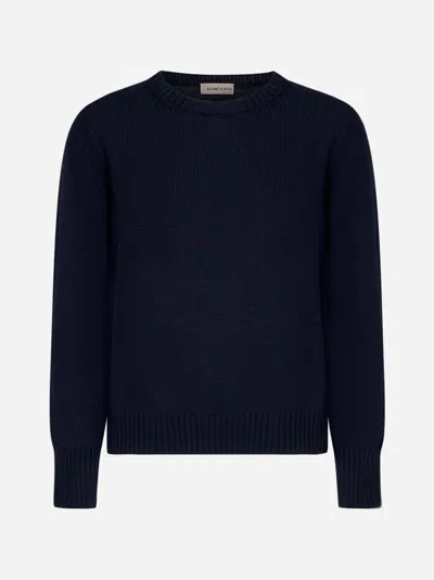 GRAN SASSO BLUE VIRGIN WOOL CREWNECK SWEATER