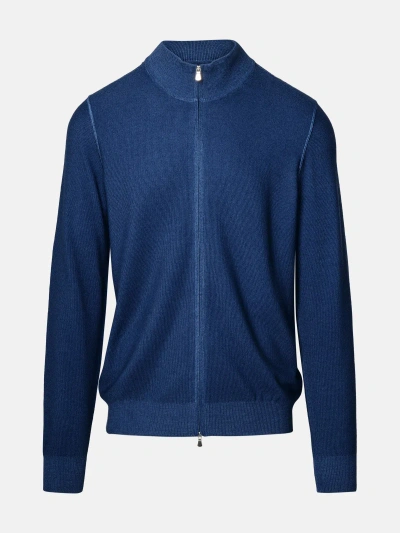 Gran Sasso Blue Virgin Wool Sweater