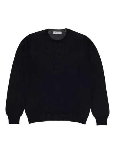 Gran Sasso Blue Wool Paricollo Turtle Neck In Black