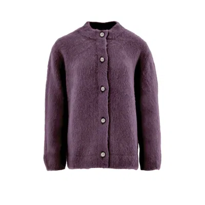 Gran Sasso Bordeaux Wool Cardigan In Multi