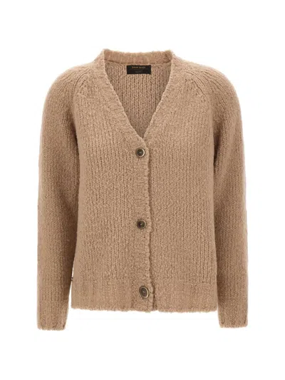 Gran Sasso Braided-knit V-neck Cardigan In Neutrals