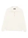 Gran Sasso Button Collared Sweater In White