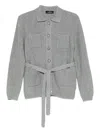 Gran Sasso Button-fastening Belted Cardigan In Gray