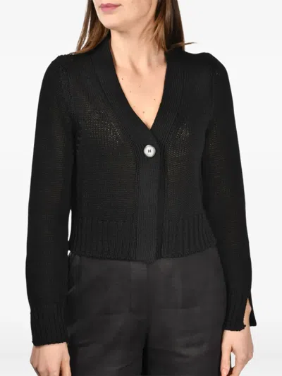 Gran Sasso Button-fastening Knitted Cardigan In Black