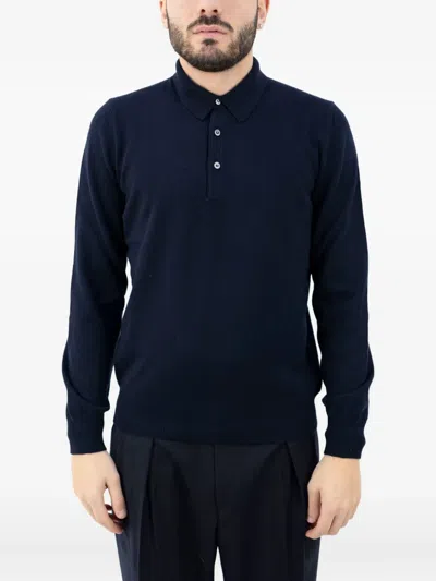Gran Sasso Button Polo Shirt In Blue
