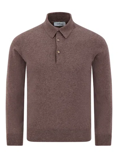 Gran Sasso Button Polo Shirt In Brown