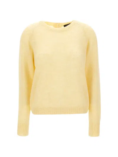 Gran Sasso Button-back Knitted Sweater In Yellow