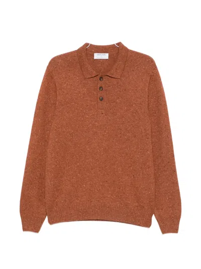 Gran Sasso Button-down Polo Sweater In Multi