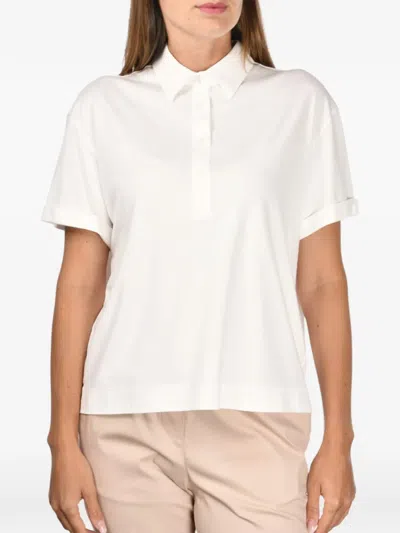 Gran Sasso Buttoned Cotton Polo Top In White