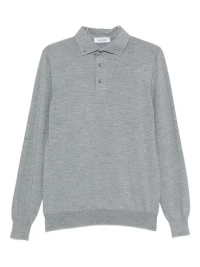 Gran Sasso Buttoned Long-sleeve Polo Shirt In Gray