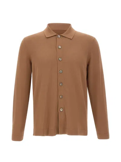 Gran Sasso Buttoned Long-sleeve Shirt In Brown