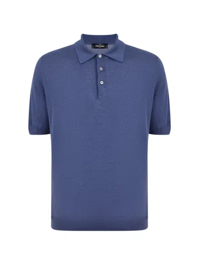 Gran Sasso Buttoned Polo Shirt In Blue