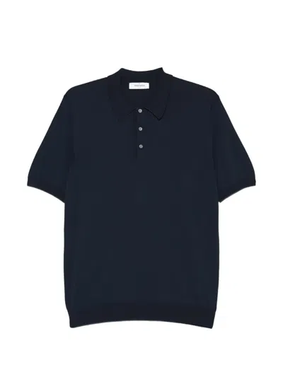 Gran Sasso Buttoned Short-sleeved Polo Shirt In Blue
