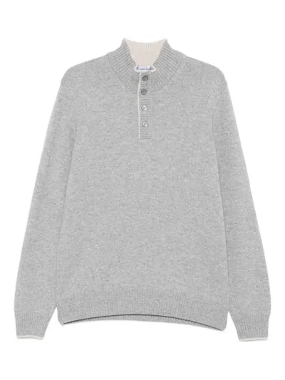 Gran Sasso Buttoned Sweater In Gray