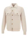 Gran Sasso Buttoned-up Patch-pocket Jacket In Neutral