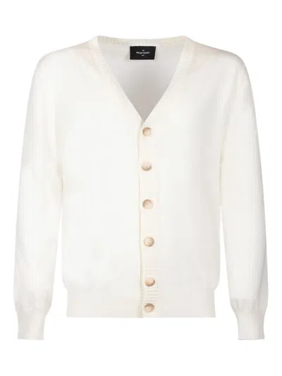 Gran Sasso Buttoned V-neck Knit Cardigan In Neutral