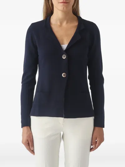 Gran Sasso Button-fastening Knitted Jacket In Blue