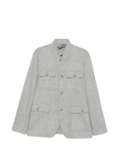 Gran Sasso Button-up Wool Jacket In Blue