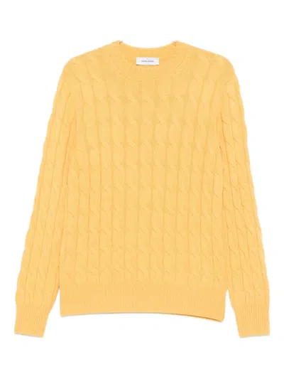Gran Sasso Cable-knit Crew-neck Sweater In Yellow