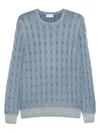 Gran Sasso Cable-knit Sweater In Blue