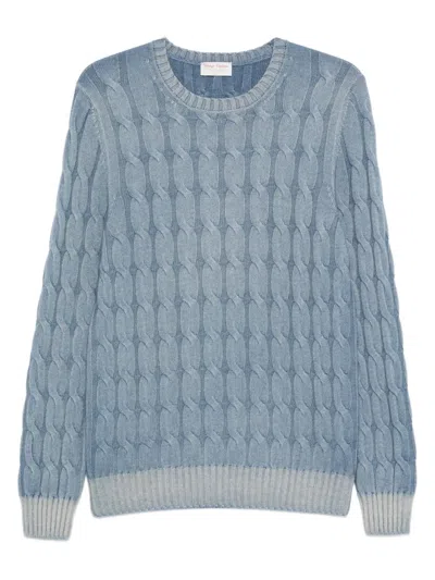 Gran Sasso Cable-knit Sweater In Blue