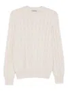 Gran Sasso Cable-knit Sweater In Neutral