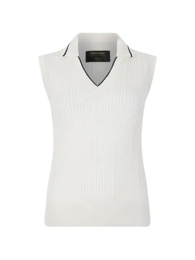 Gran Sasso Cable-knit Sleeveless Jumper In Neutral