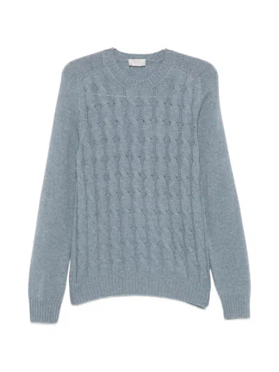 Gran Sasso Cable-knit Sweater In Blue