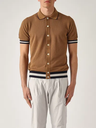 Gran Sasso Camicia M/c In Filo Shirt In Brown