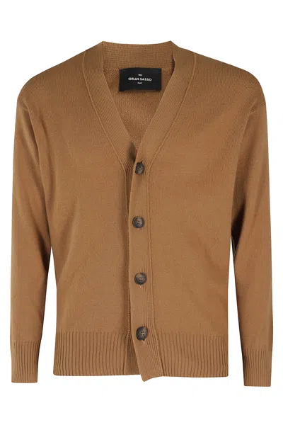Gran Sasso Cardigan Bottoni In Brown