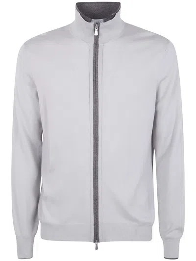 Gran Sasso High-neck Zip-up Cardigan In White