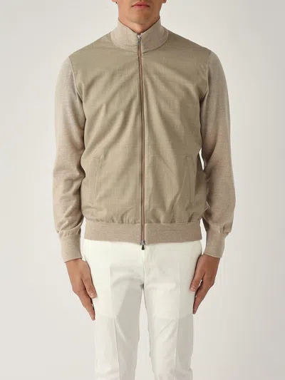 Gran Sasso Cardigan Full-zip In Maglia E Tessuto Cardigan In Neutral