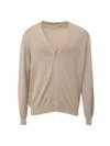 Gran Sasso Long-sleeved Knitted Cardigan In Neutral