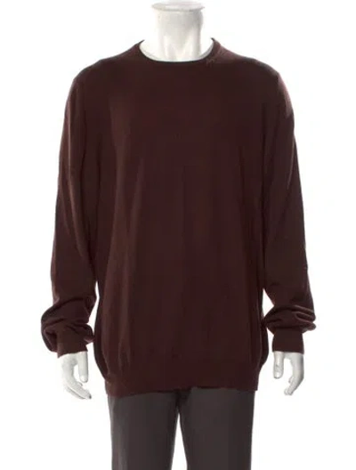 Pre-owned Gran Sasso Cashmere Crew Neck Pullover In Brown