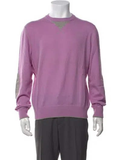 Pre-owned Gran Sasso Cashmere Crew Neck Pullover In Purple