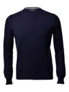 Gran Sasso Navy Blue Cashmere Crew Neck Sweate In Multi