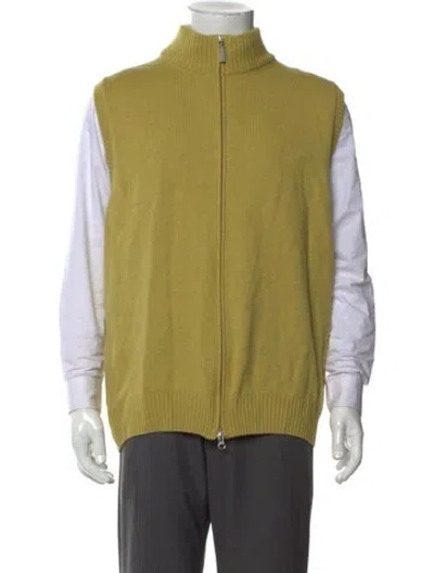Pre-owned Gran Sasso Cashmere Mock Neck Sweater Vest In Green