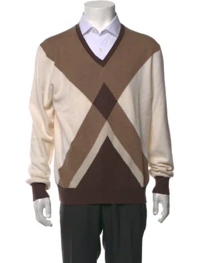 Pre-owned Gran Sasso Cashmere Patterned Pullover In Neutrals