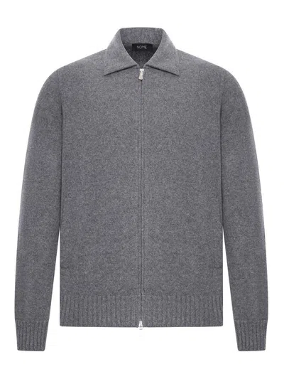 Gran Sasso Cashmere Jacket With Zip In Gray