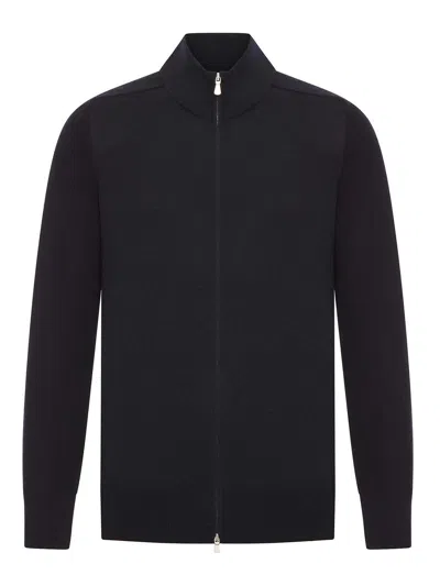 Gran Sasso Wool Jacket With Zip In Black