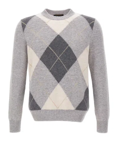 GRAN SASSO GRAN SASSO CHECKED CREWNECK JUMPER