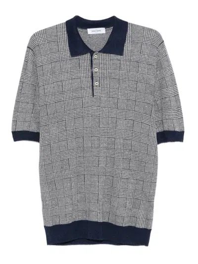 Gran Sasso Checked Polo Shirt In Blue