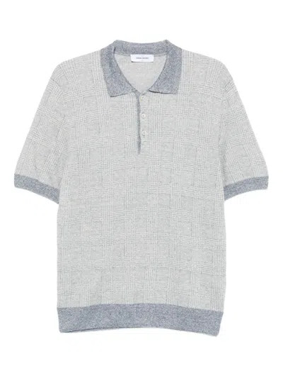 Gran Sasso Checked Polo Shirt In Gray